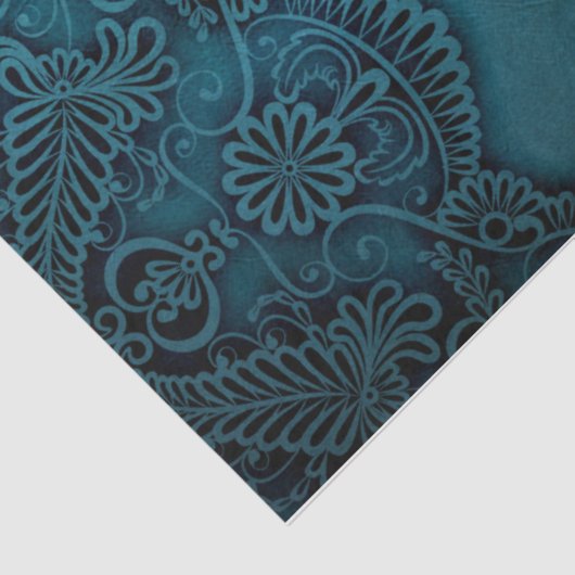 Achtergrond van blauwgroen ontwerp van kant tissuepapier (Detail)