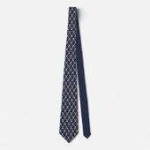 Achtergrond van Boston Terrier Necktie Navy Stropdas (Voorkant)