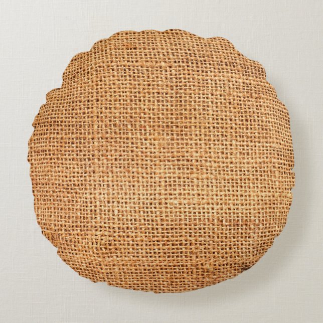Achtergrond van bruine breidoek of rugdoek rond kussen (Voorkant)