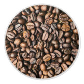 Achtergrond van bruine koffie keramische knop (Voorkant)