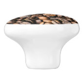 Achtergrond van bruine koffie keramische knop (Zijkant)