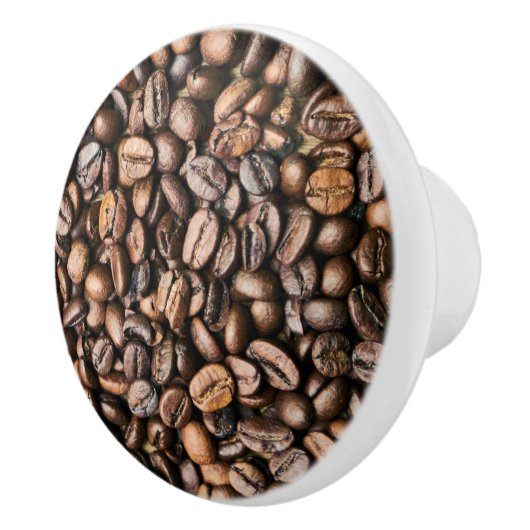 Achtergrond van bruine koffie keramische knop (Rechts)