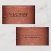 Achtergrond van bruine lederen riem visitekaartje (Voorkant / Achterkant)