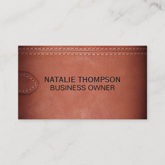 Achtergrond van bruine lederen riem visitekaartje (Voorkant)