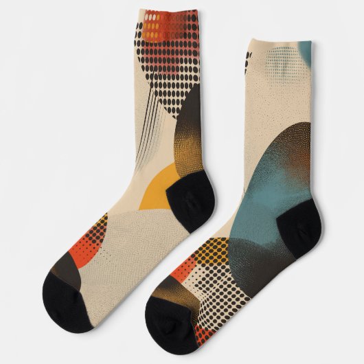 Achtergrond van cirkels en puntpatronen sokken (Links)