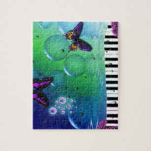 achtergrond van coole piano - en natuur - kleuren legpuzzel