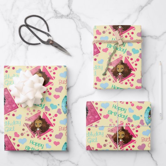 Achtergrond van de Amerikaanse meisjes Inpakpapier Vel (Voorkant)