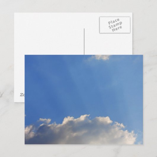 Achtergrond van de blauwe lucht. briefkaart (Voorkant / Achterkant)