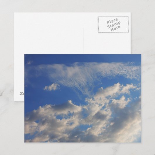 Achtergrond van de blauwe lucht. briefkaart (Voorkant / Achterkant)