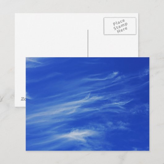 Achtergrond van de blauwe lucht. briefkaart (Voorkant / Achterkant)