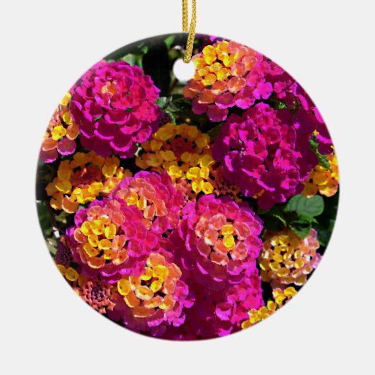 Achtergrond van de bloemen van lantana keramisch ornament (Voorkant)