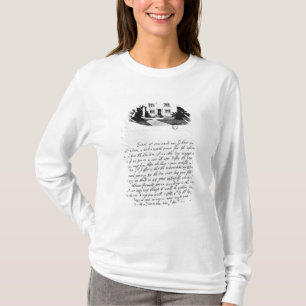 Achtergrond van de brief ter illustratie van huis  t-shirt