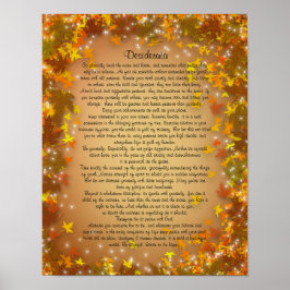 Achtergrond van de desiderata-valbladeren poster