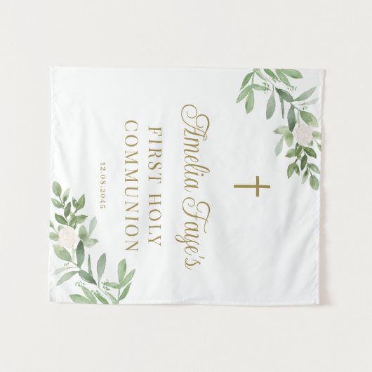 Achtergrond van de eerste communiqué van Greenery  Wandkleed (Voorkant (horizontaal))