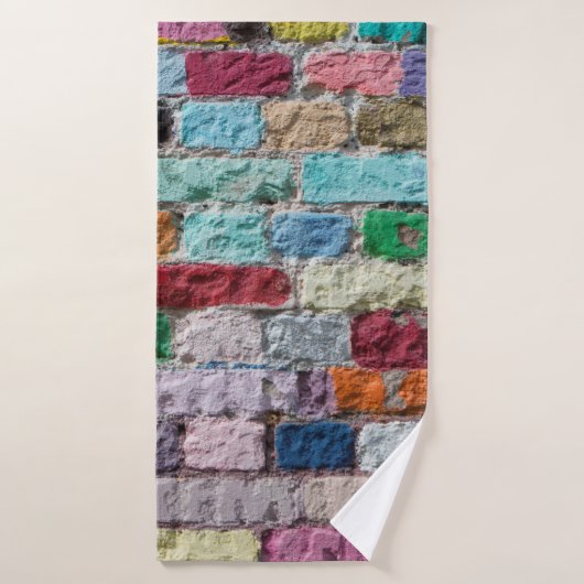 Achtergrond van de geverfde textuur van de kleuren badhanddoek (Badhanddoek)