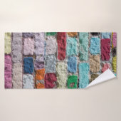 Achtergrond van de geverfde textuur van de kleuren badhanddoek (Badhanddoek)