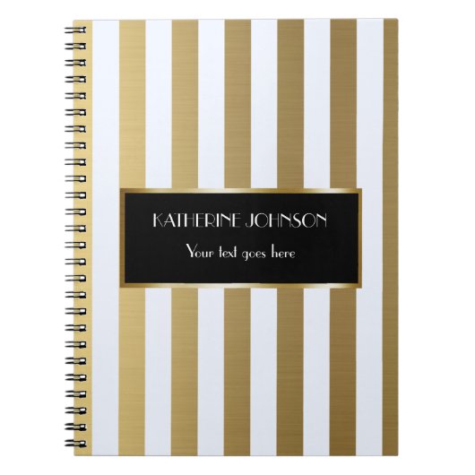Achtergrond van de gouden laptoplijnen Gepersonali Notitieboek (Voorkant)