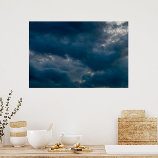 Achtergrond van de hemel met wolken poster (Keuken)