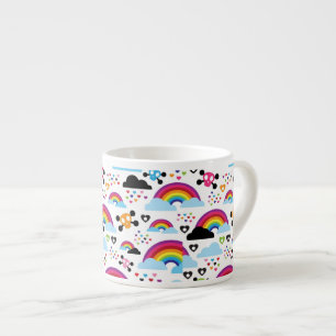 Achtergrond van de leemte van de regenboogbek espresso kop