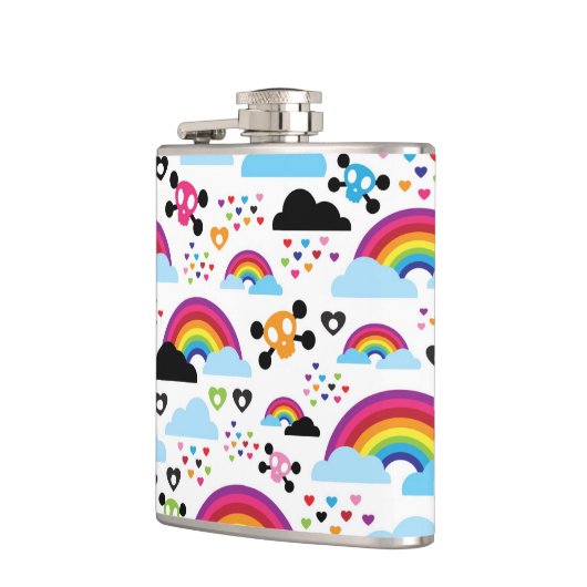 Achtergrond van de leemte van de regenboogbek heupfles (Links)