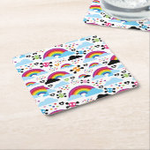 Achtergrond van de leemte van de regenboogbek kartonnen onderzetters (Schuin)
