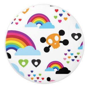 Achtergrond van de leemte van de regenboogbek keramische knop
