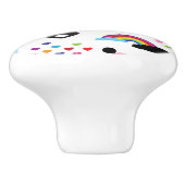 Achtergrond van de leemte van de regenboogbek keramische knop (Zijkant)