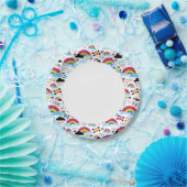 Achtergrond van de leemte van de regenboogbek papieren bordje (Feest)