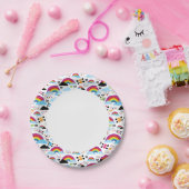 Achtergrond van de leemte van de regenboogbek papieren bordje (Feest)