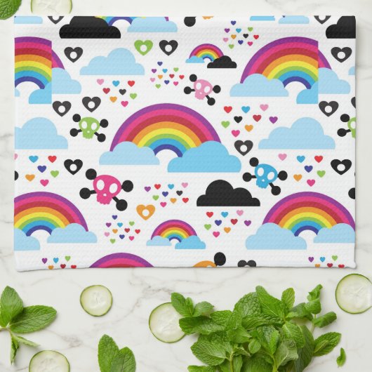 Achtergrond van de leemte van de regenboogbek theedoek (Gevouwen)