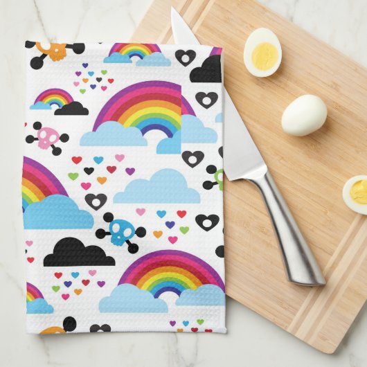 Achtergrond van de leemte van de regenboogbek theedoek (Quarter Fold)