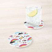 Achtergrond van de leemte van de regenboogbek zandsteen onderzetter (Zijkant)