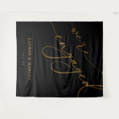 Achtergrond van de legant Black and Gold Engagemen Wandkleed (Voorkant (horizontaal))