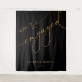 Achtergrond van de legant Black and Gold Engagemen Wandkleed (Voorkant)
