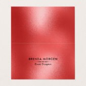 Achtergrond van de Rode Moderne Rood Visitekaartje (Buitenkant ongevouwen)
