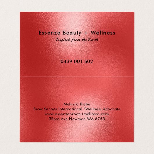 Achtergrond van de Rode Moderne Rood Visitekaartje (Binnenkant ongevouwen)