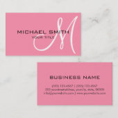 Achtergrond van de roze kleur van Monogram Baker-M Visitekaartje (Voorkant / Achterkant)