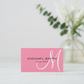 Achtergrond van de roze kleur van Monogram Baker-M Visitekaartje (Staand voorkant)