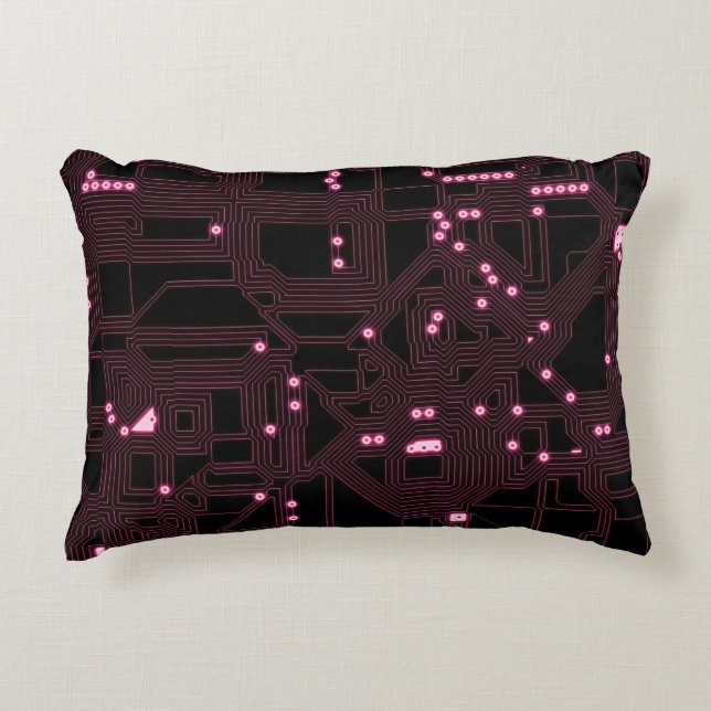 achtergrond van de roze microchip, 3d,ab accent kussen (Voorkant)