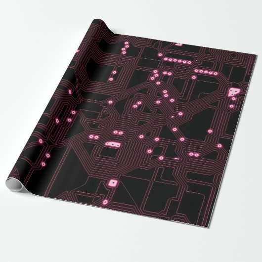 achtergrond van de roze microchip, 3d,ab cadeaupapier (Uitgerold)