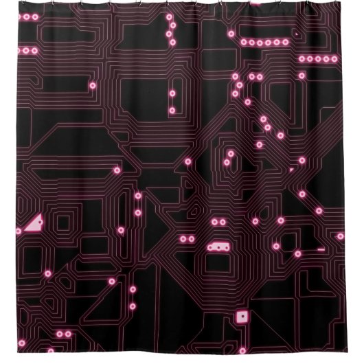 achtergrond van de roze microchip, 3d,ab douchegordijn (Voorkant)