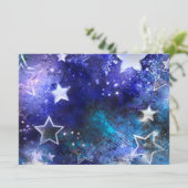 Achtergrond van de ruimte met sterren aankondiging (Staand voorkant)