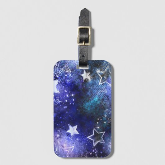 Achtergrond van de ruimte met sterren bagagelabel (Voorkant (verticaal))