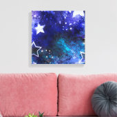 Achtergrond van de ruimte met sterren canvas afdruk (Insitu (Woonkamer))