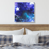 Achtergrond van de ruimte met sterren canvas afdruk (Insitu (Slaapkamer))
