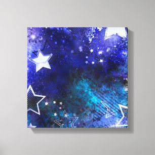 Achtergrond van de ruimte met sterren canvas afdruk