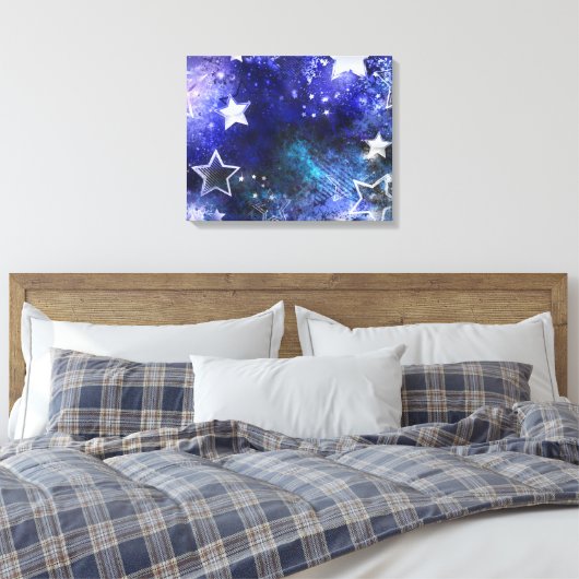 Achtergrond van de ruimte met sterren canvas afdruk (Insitu (Slaapkamer))