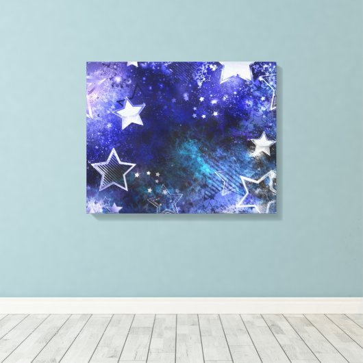 Achtergrond van de ruimte met sterren canvas afdruk (Insitu (Houten vloer))