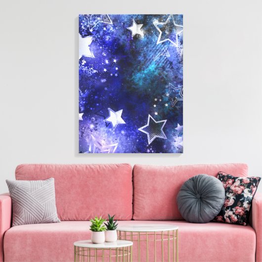 Achtergrond van de ruimte met sterren canvas afdruk (Insitu (Woonkamer))