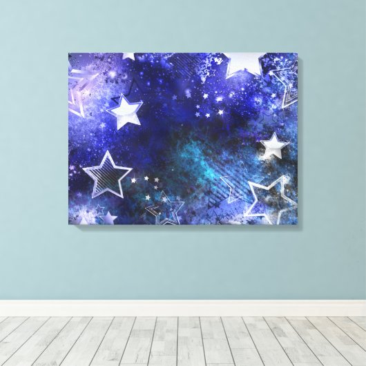 Achtergrond van de ruimte met sterren canvas afdruk (Insitu (Houten vloer))